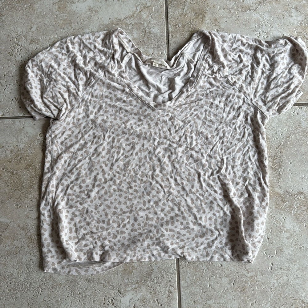 White Leopard Print PJ tee